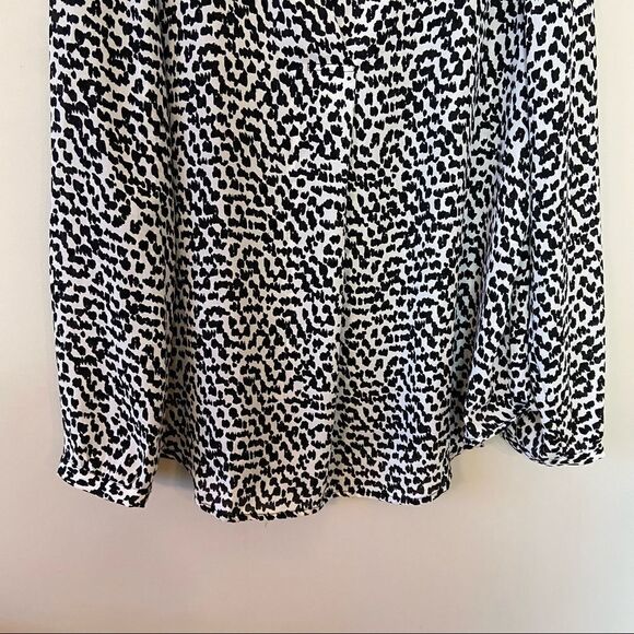 Adrianna Papell-Spotted Black & White Lightweight Button Down - Picture 8 of 11